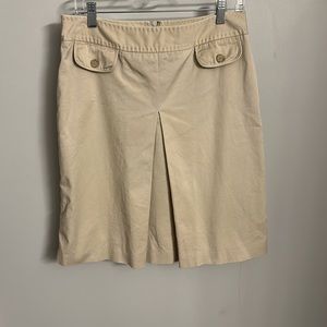 Brooks Brothers Cotton Pleated A-Line khaki Skirt